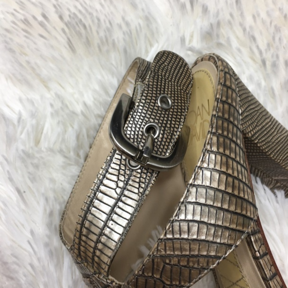 Joan & David Sz 8 Leather Open Tie Python Lace Up - image 5